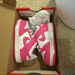 Nike Kids Pink and White Sneakers
